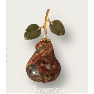 Pear Stone Pendant - Gold-tone Metal